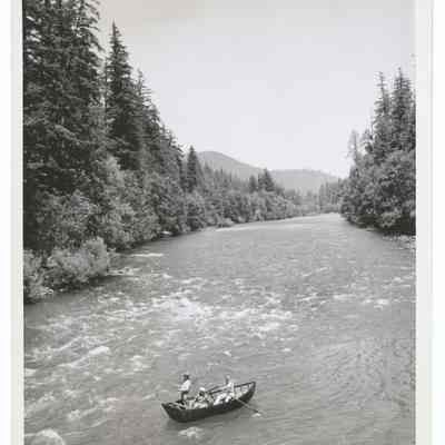 Photograph of fishermen on the McKenzie River, circa 1969