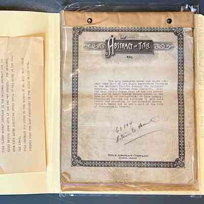 Abstract of Title #19332, Elias Briggs Lot 6, 7 and 8, Springfield, 1856-1941