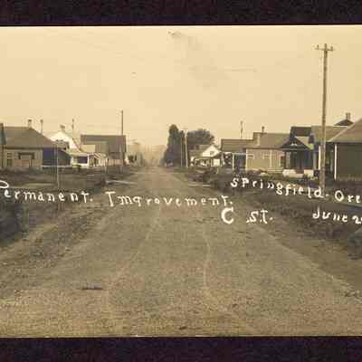 Post Card, Springfield, Oregon, "C" Street Permanent Improvement, 1911