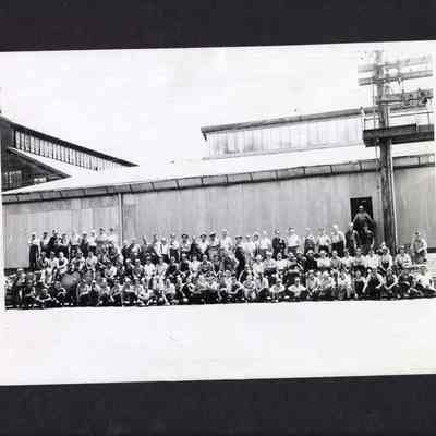 Photograph of Booth Kelly Lumber Mill workers, Springfield, Oregon, Circa 1940