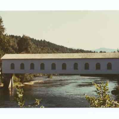 Photograph of the Goodpasture Covered Bridge, Vida, Oregon, circa 1990