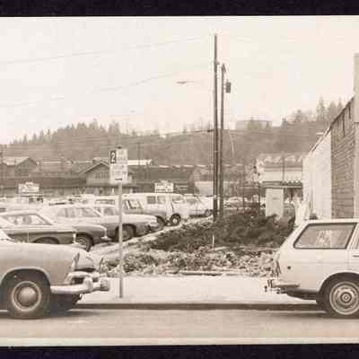 Photograph of parking lot on Main Street, Springfield, Oregon, circa 1950/1960