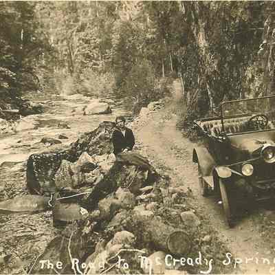 Postcard that reads, "The Road to McCready Springs," no date
