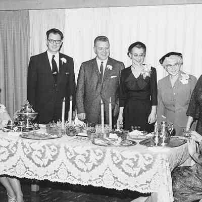 Photograph of a refreshment table at a reception, date unknown