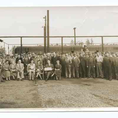 Group photograph of South Pacific Railroad employees, circa 1950