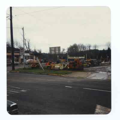 Photograph of the Springfield Train Depot and proposed relocation site, 1985