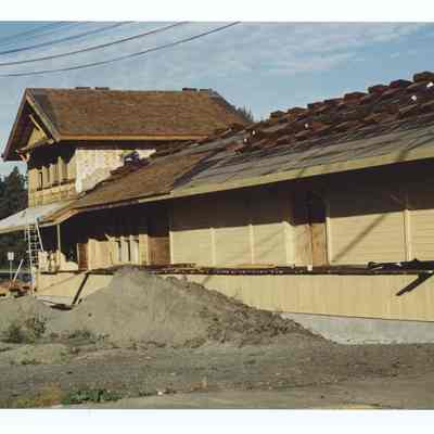 Photograph of the Springfield Train Depot restoration, circa 1990