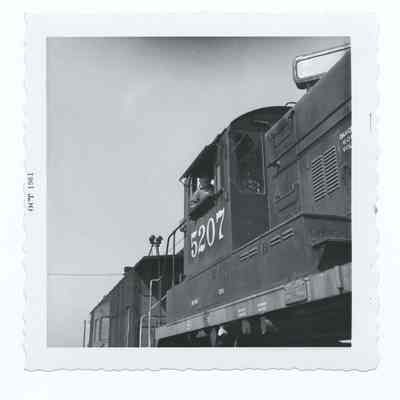 Photograph of Harry Fox on South Pacific train '5207', 1961