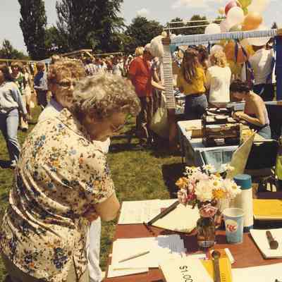 Photograph of Booths at the Broiler Festival, Springfield, OR, circa 1980