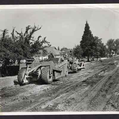 Photograph of Inter-city Equipment on Street Construction, undated