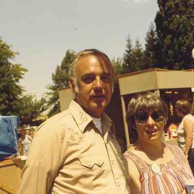 Photograph of a Man and Woman at the Broiler Festival, Springfield, OR, circa 1980