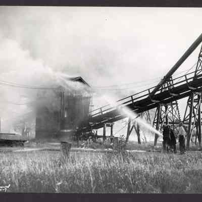 Photograph, Fireman and Spectator During Fire, Undated