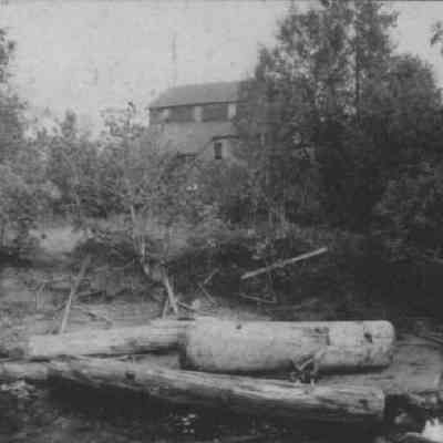 Photograph of mill race looking South, Springfield, Oregon, circa 1895
