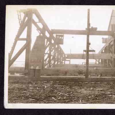 Photograph of #6 craneway at Jones Lumber Company, Portland, Oregon, date unknown