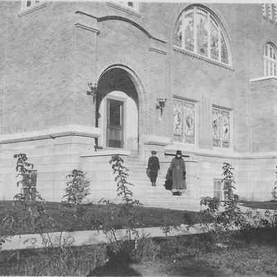 Photograph of a woman and a boy, Ebbert United Methodist Church, Springfield, Oregon