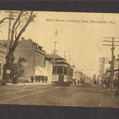 Postcard of Main Street, Springfield, Oregon, Circa 1910