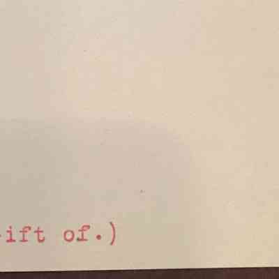Back of card