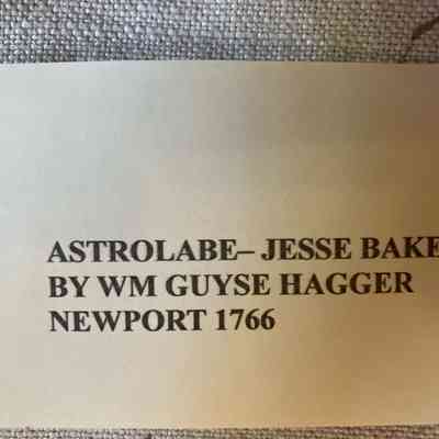 A previous display card incorrectly identified this item as an astrolabe. However, it was made by Hagger.