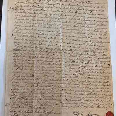 Deed of Sale from Elijah and Mary Rawson to Benjamin Barton, Jr (1772)
