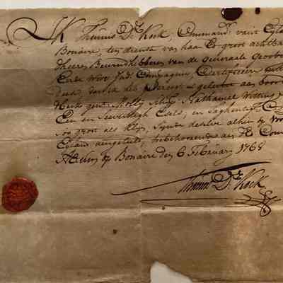 Letter Written in Dutch (1768)