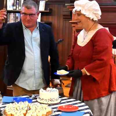 Town Council Member Joey DePasquale and Kristen Read: Cake cutting