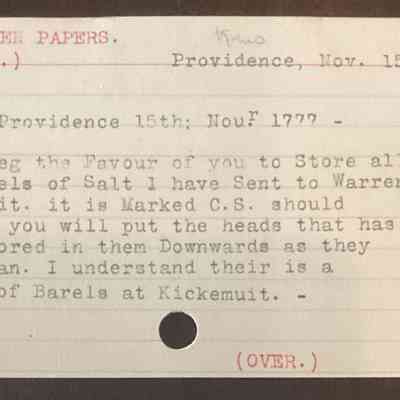 Front of related card from historical card catalog