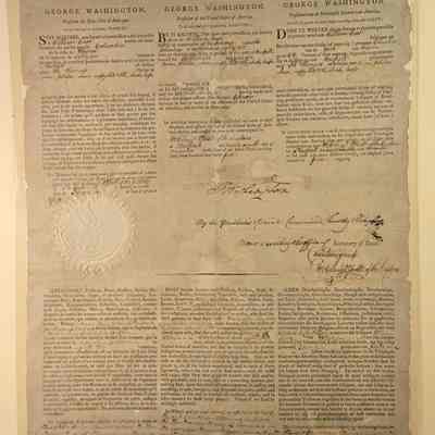 Ship's Passport Signed by George Washington