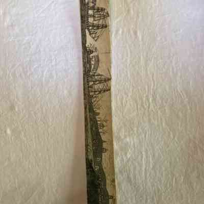 Scrimshaw Busk with Engraving of Ships and Land