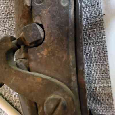 Close up of firing mechanism. Engraving noted but is not decipherable.