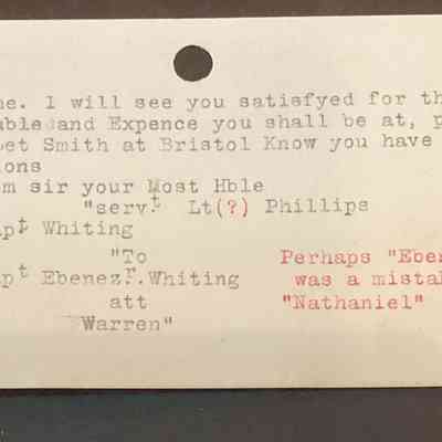 Back of related card from historical card catalog