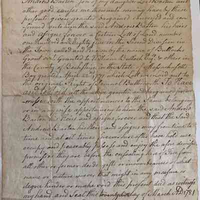 Deed of Sale (1781)