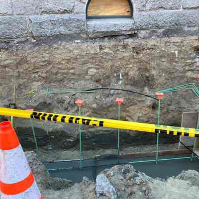 Pouring the footings and placing the rebar
