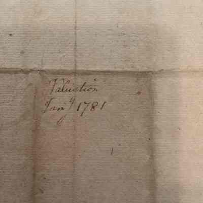 Close up of writing on back