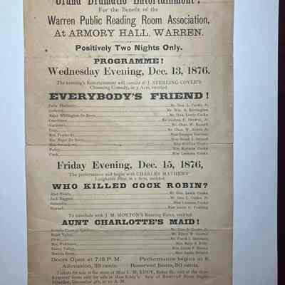 Advertisement for library event