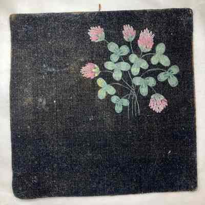 Floral Painted Velvet Square