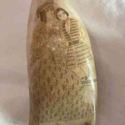 Scrimshaw: Woman and Boy