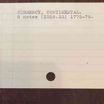 Card from Historical Card Catalog