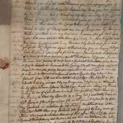 Letter to William T. Miller from S. Potter (1778)