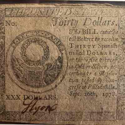 1778 thirty dollar bill