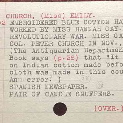 Photo of provenance from historic Card Catalog
