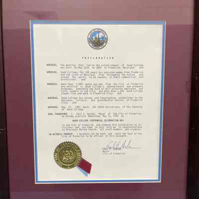 City of Frederick proclamation, Hood Centennial