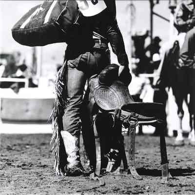 Cowboy and Saddle, Calgary, 1978