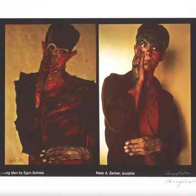 Self Portrait with Eyelid Pulled Down, Egon Schiele-Peter A. Zecher