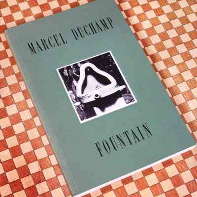 "Marcel Duchamp: Fountain", William Camfield, 1989, cover photograph by Alfred Stieglitz, 1917, with Marsden Hartley's "The Warriors" as background