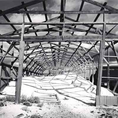 Building Frame and White Tailings Near Bodie, Ca. 1979