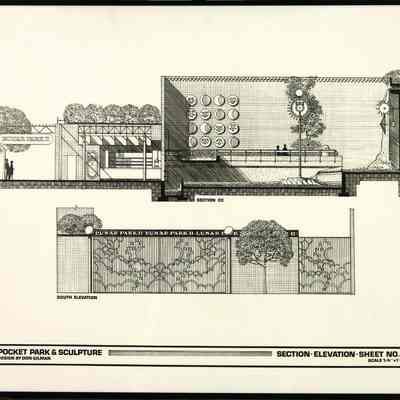 Pocket Parks and Sculpture--Section Elevation, Sheet no.3