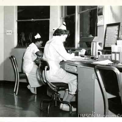 Nurses working at a Nurses Station, University Hospital