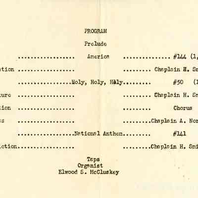 1997.243.39: Interior, Memorial Program with order of service.