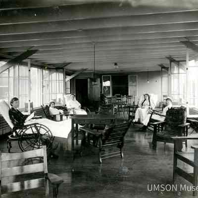 Sun Parlor and Waiting Room, University Hospital, Maryland, 1920