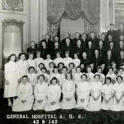 Group portrait, nursing and medical staff, U. S. Army General Hospital 42 & 142